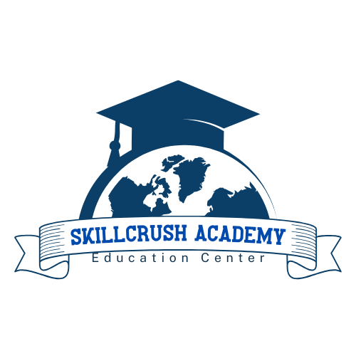 Blue and White Vintage School Logo